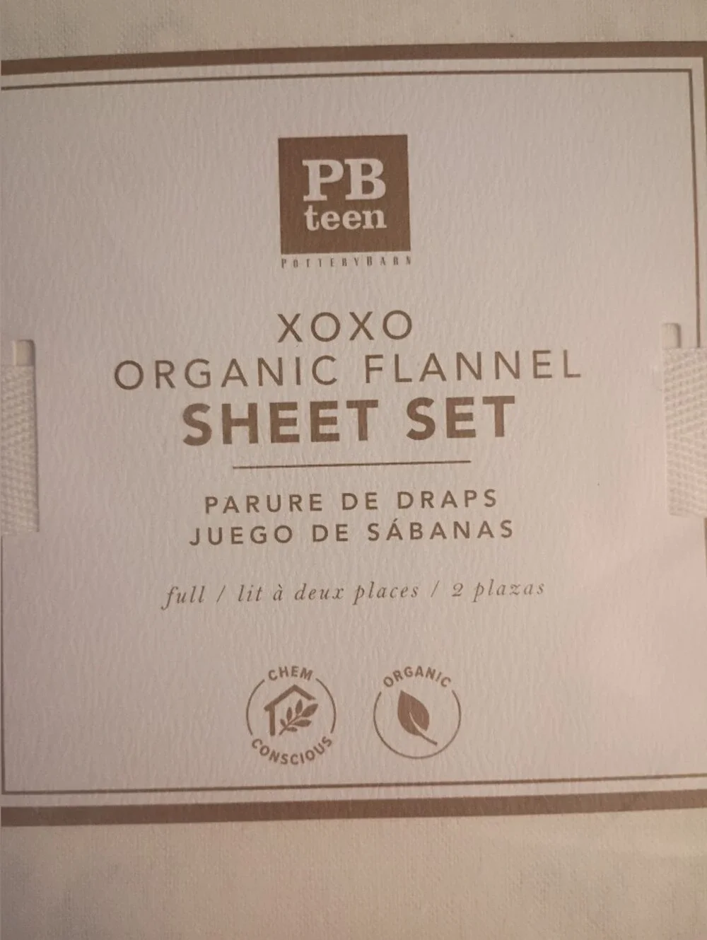 Pottery Barn Teen XOXO Organic 100% Cotton Flannel Sheet Set Full Size NWT